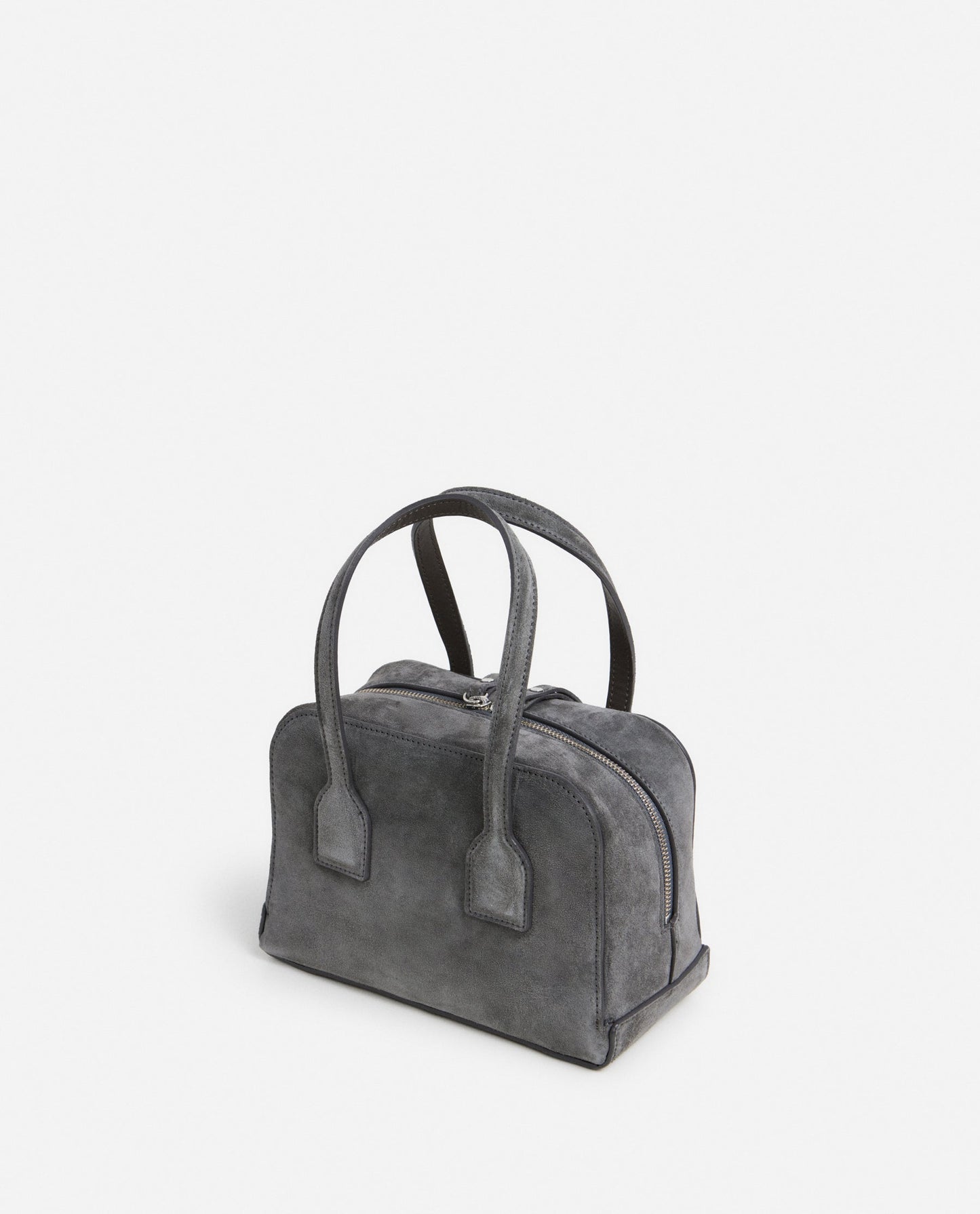 Laci Mini Bowler Bag Suede Stone Grey