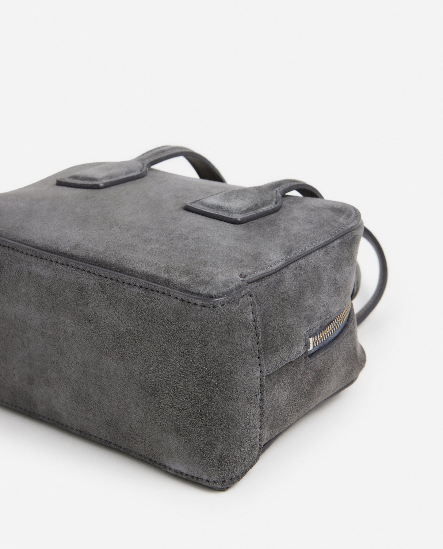 Laci Mini Bowler Bag Suede Stone Grey