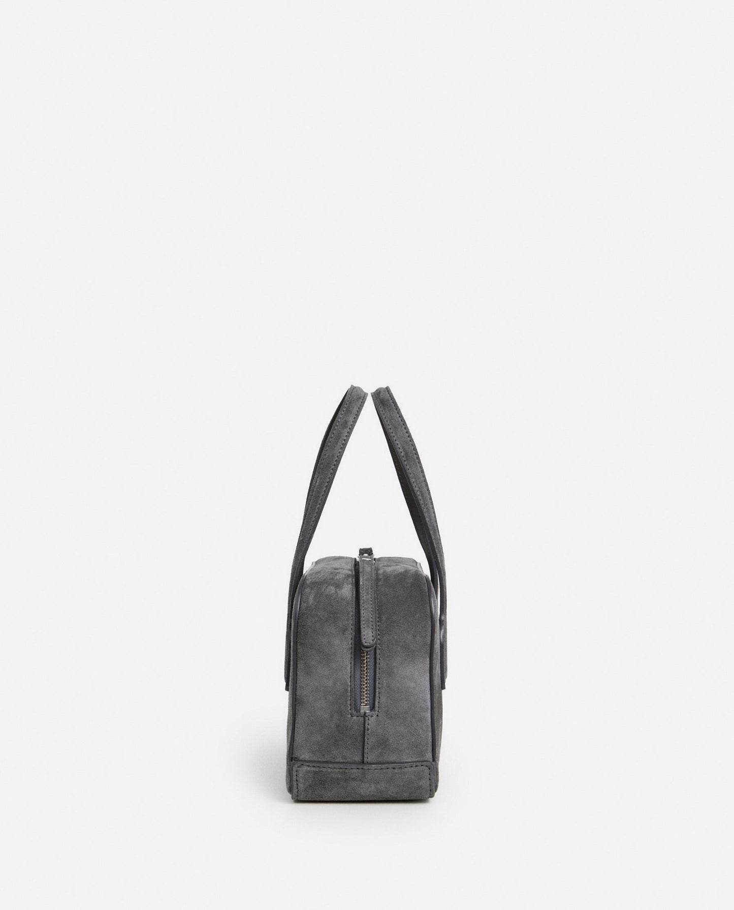 Laci Mini Bowler Bag Suede Stone Grey