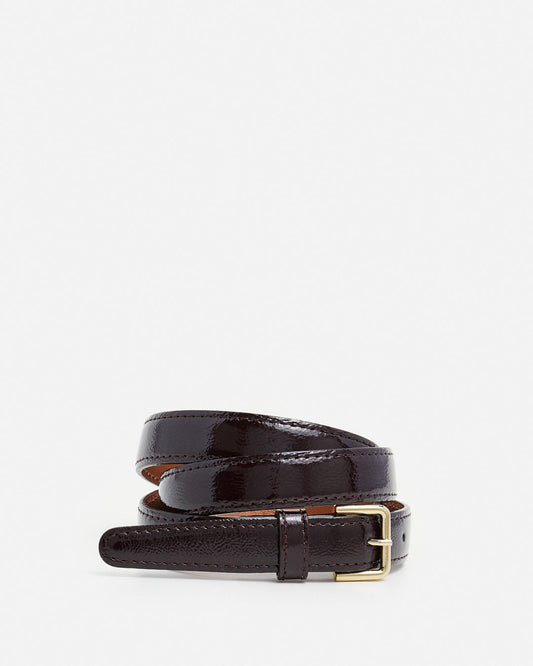 Barbara Belt Leather Patent Burgundy