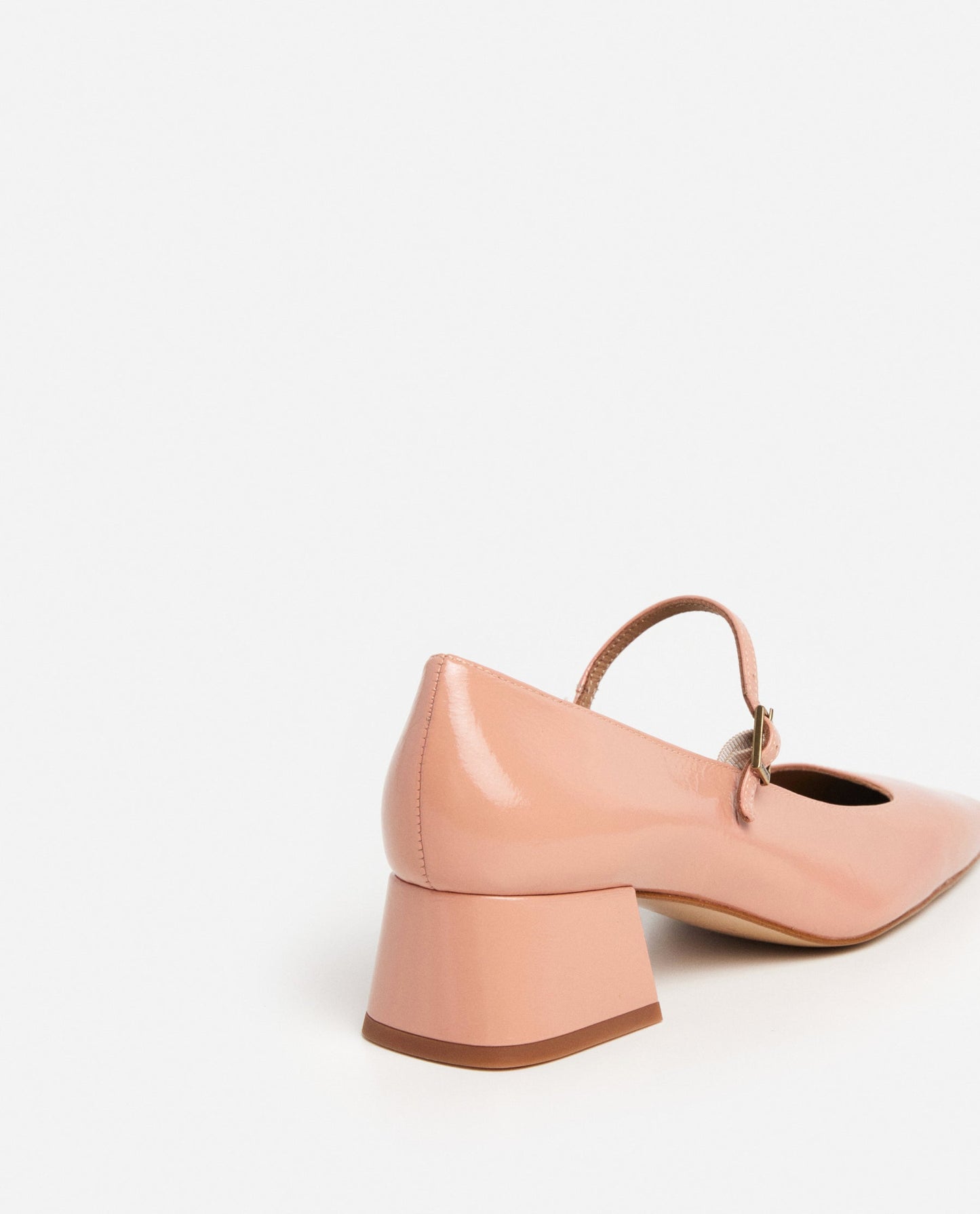 Evan Wrinkled patent Blush Pink