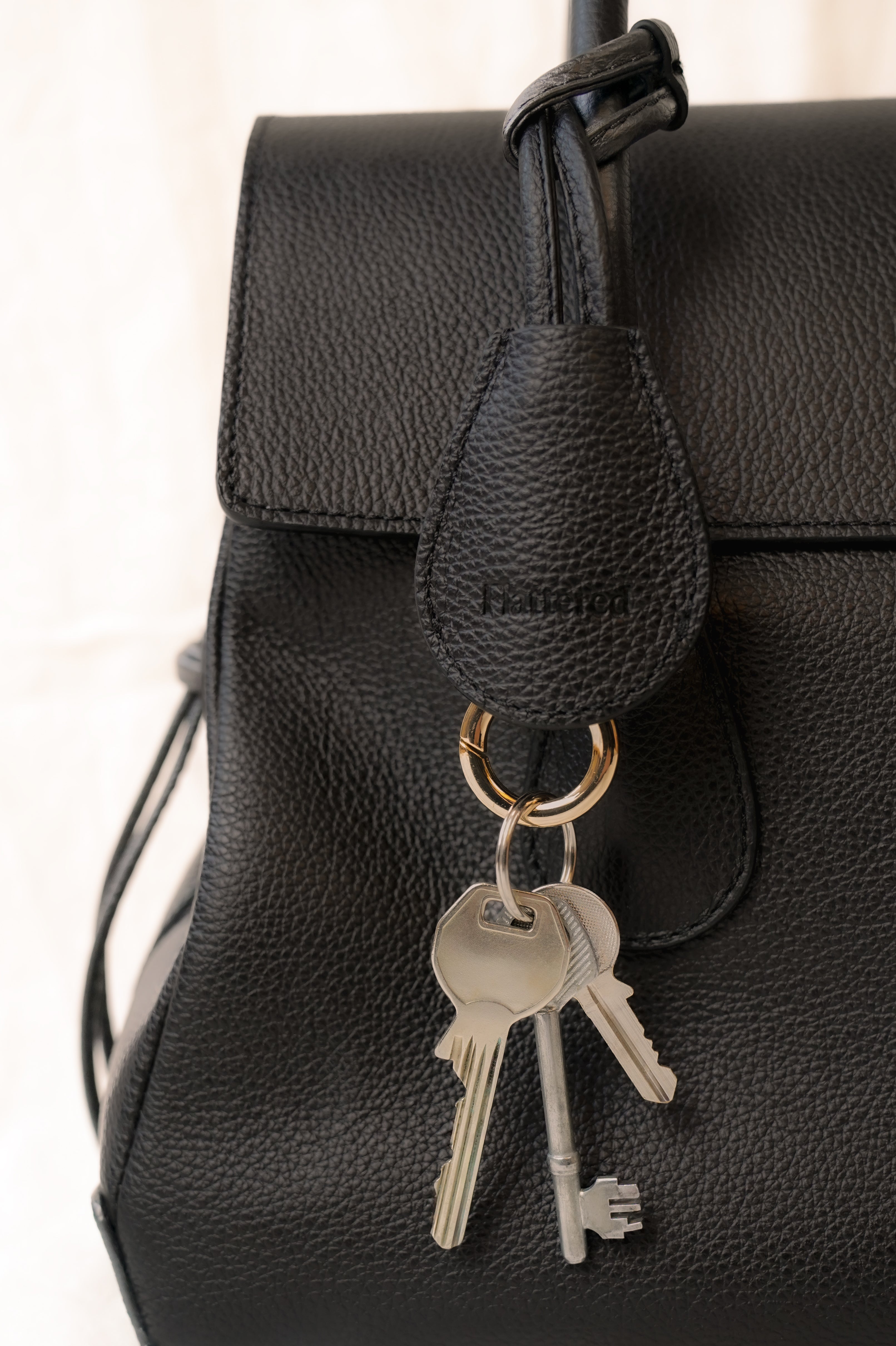 Lydia Tote Bag Grained Leather Black