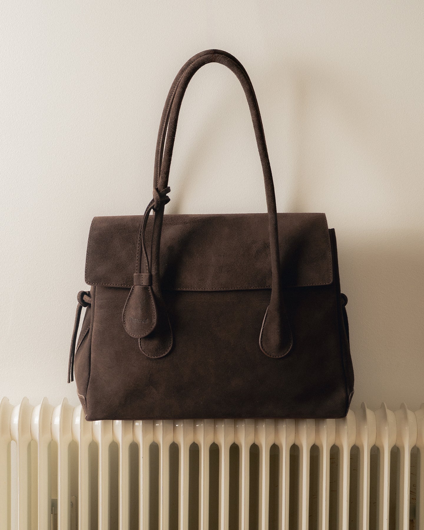 Lydia Tote Bag Suede Chocolate – Flattered