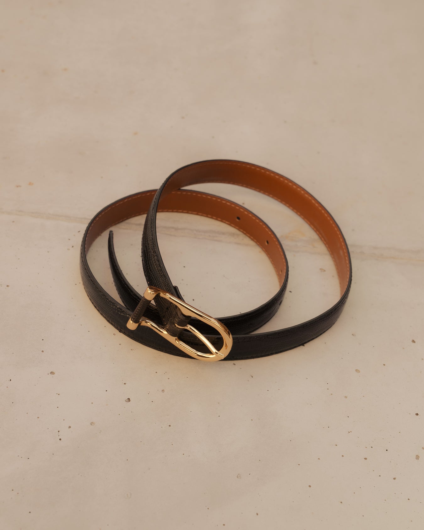 Betty Belt Leather Black Snake
