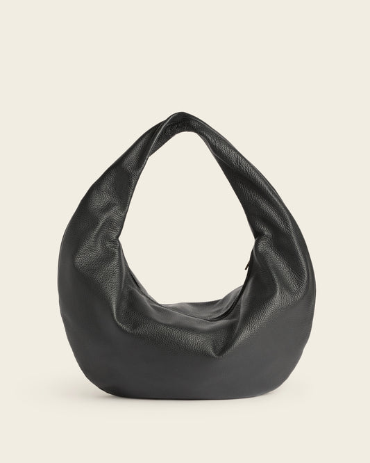 Alva Shoulder Bag Grained Leather Black