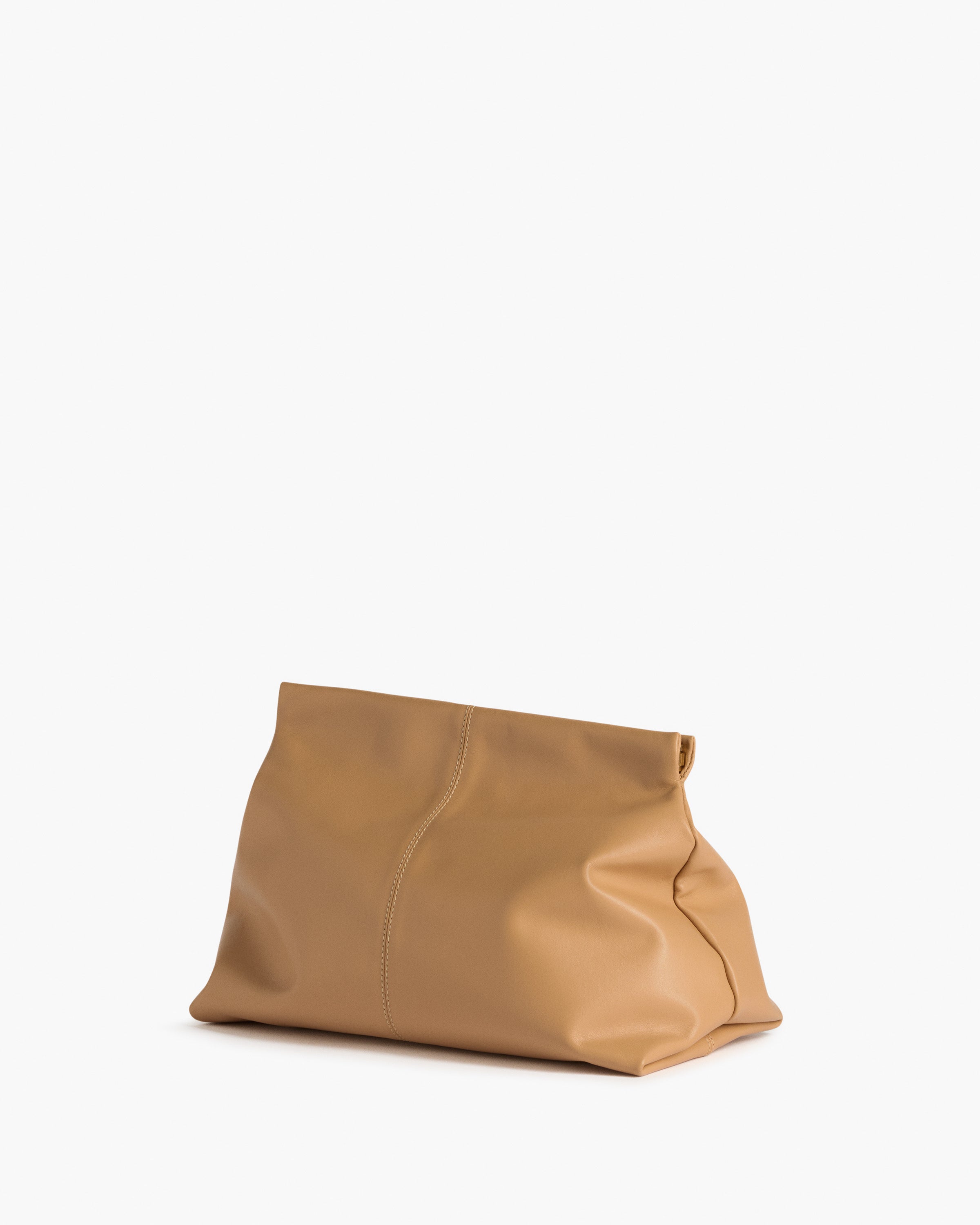 Clay Clutch Leather Biscotti