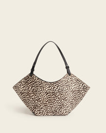 Dilba Mini Tote Bag Leather Hair Chocolate Dot