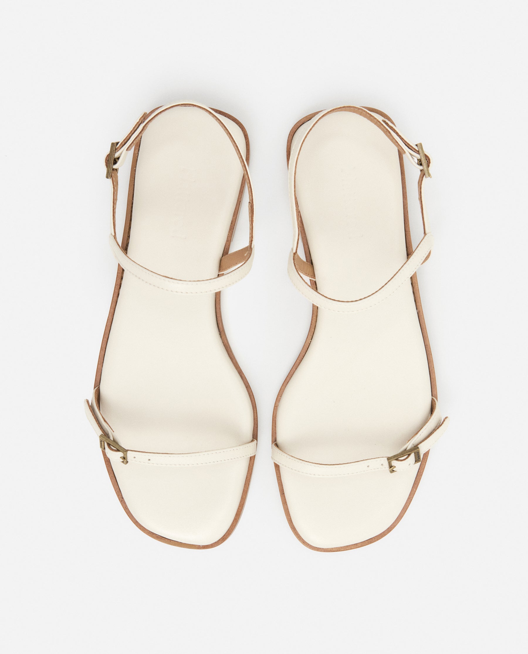 white flat dress sandals Alice Leather Vanilla Sandal – Flattered
