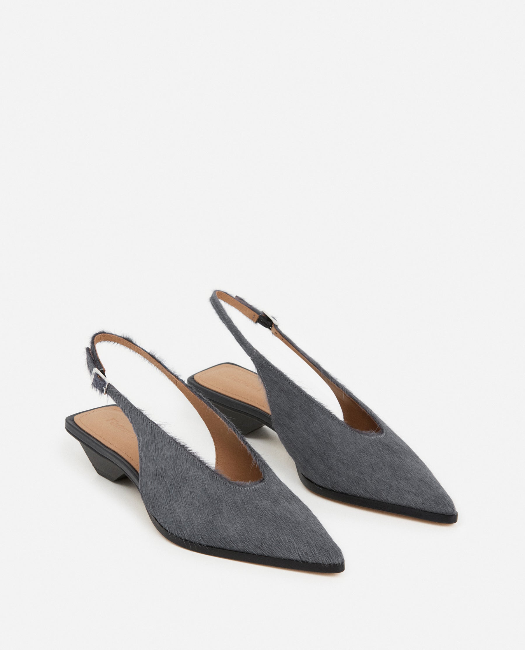 Avalon Leather Hair Stone Grey Heel – Flattered - Main Image