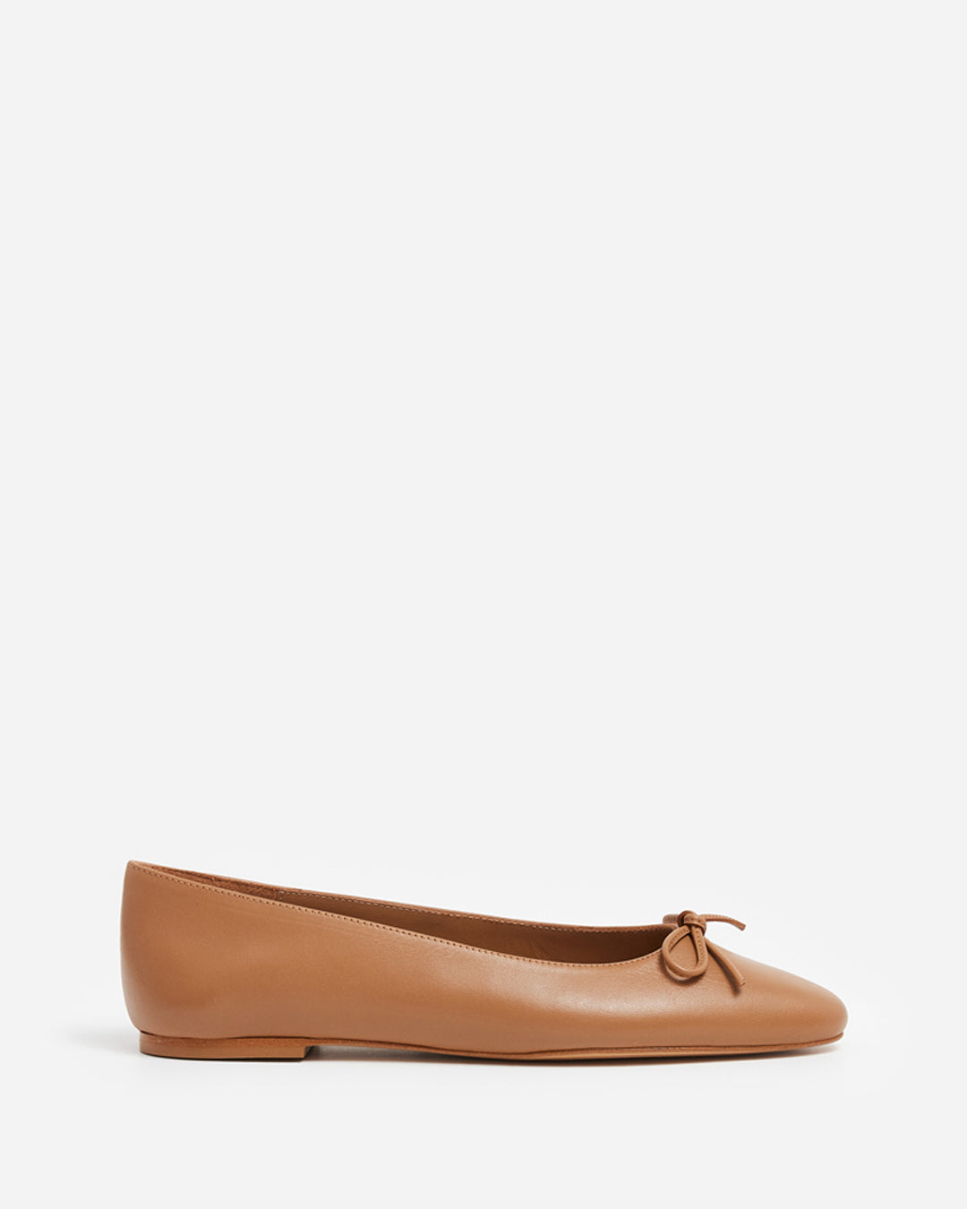 Bodil Leather Cognac Ballet Flats Flattered