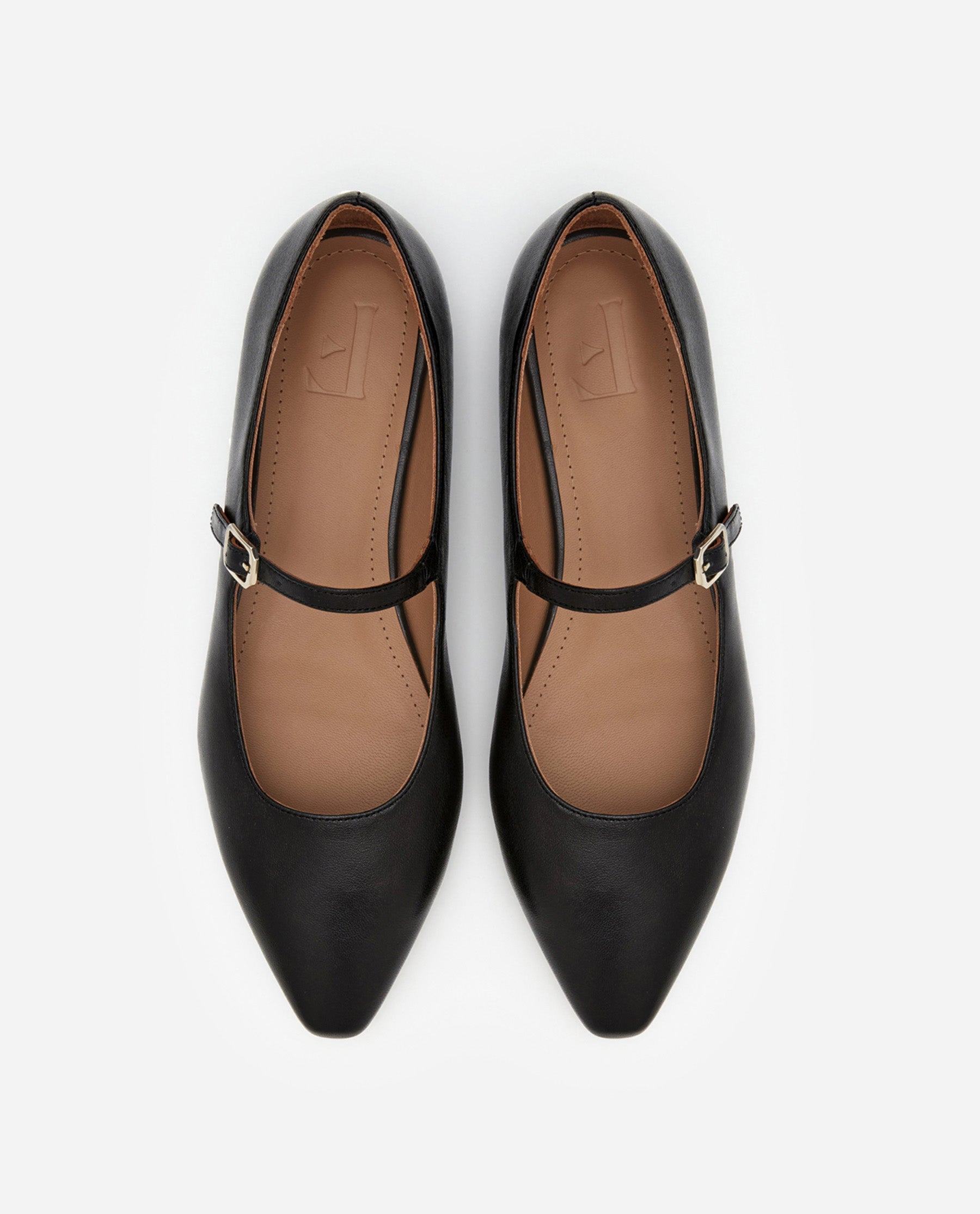 Camila Leather Black Ballet Flat – Flattered - Main Image