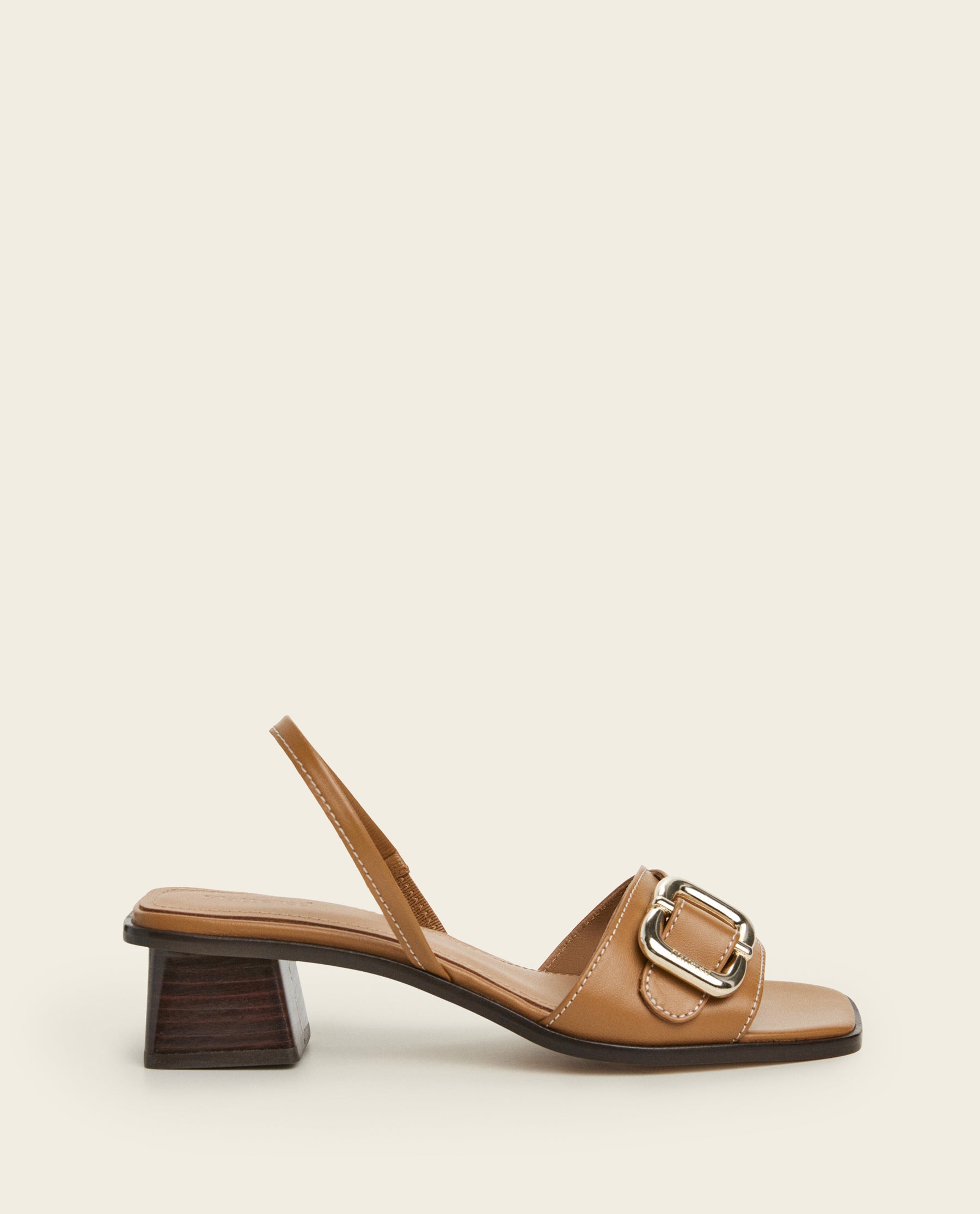 JOJO115  Jojo Leather Camel Heel – Flattered
