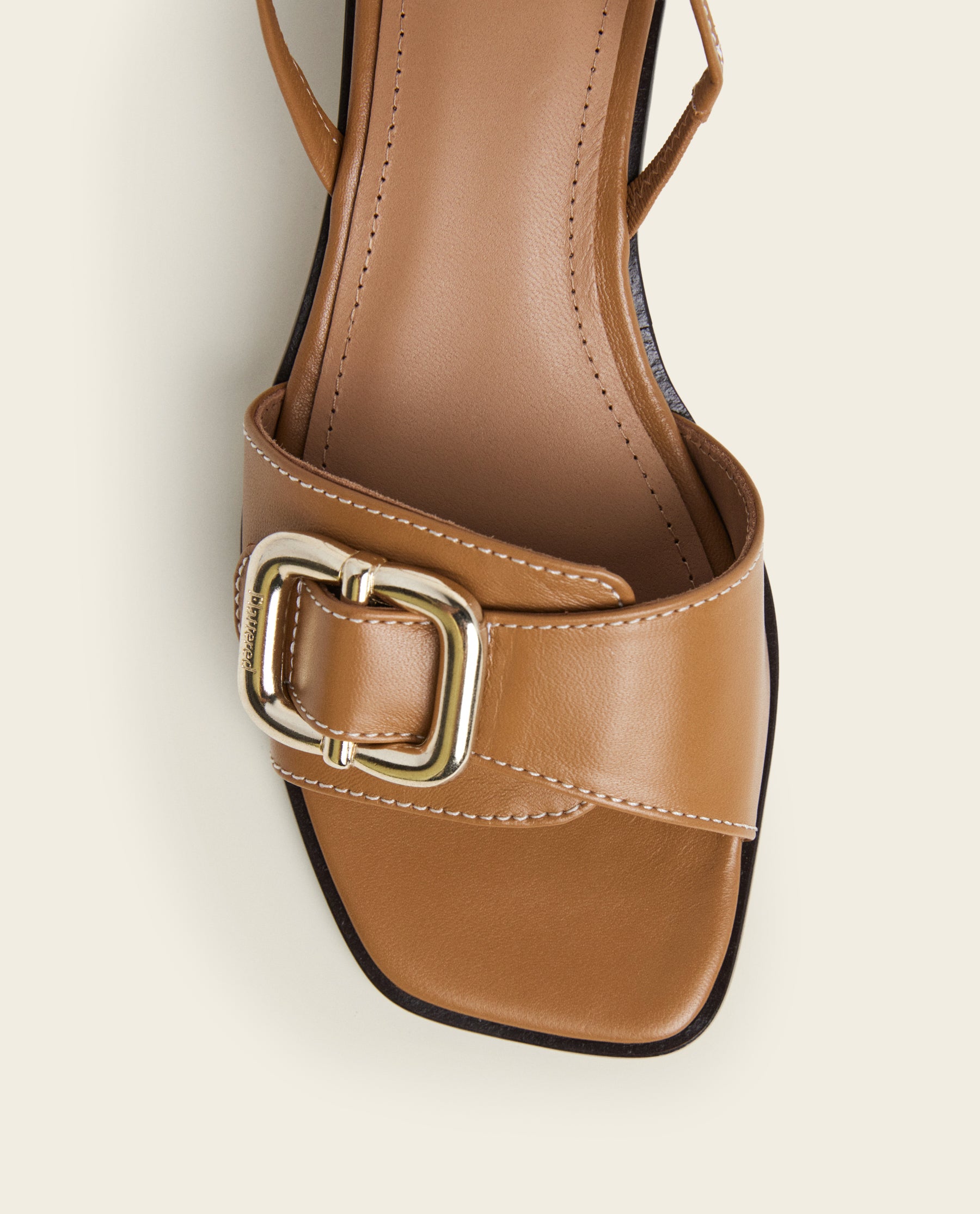 JOJO115  Jojo Leather Camel Heel – Flattered
