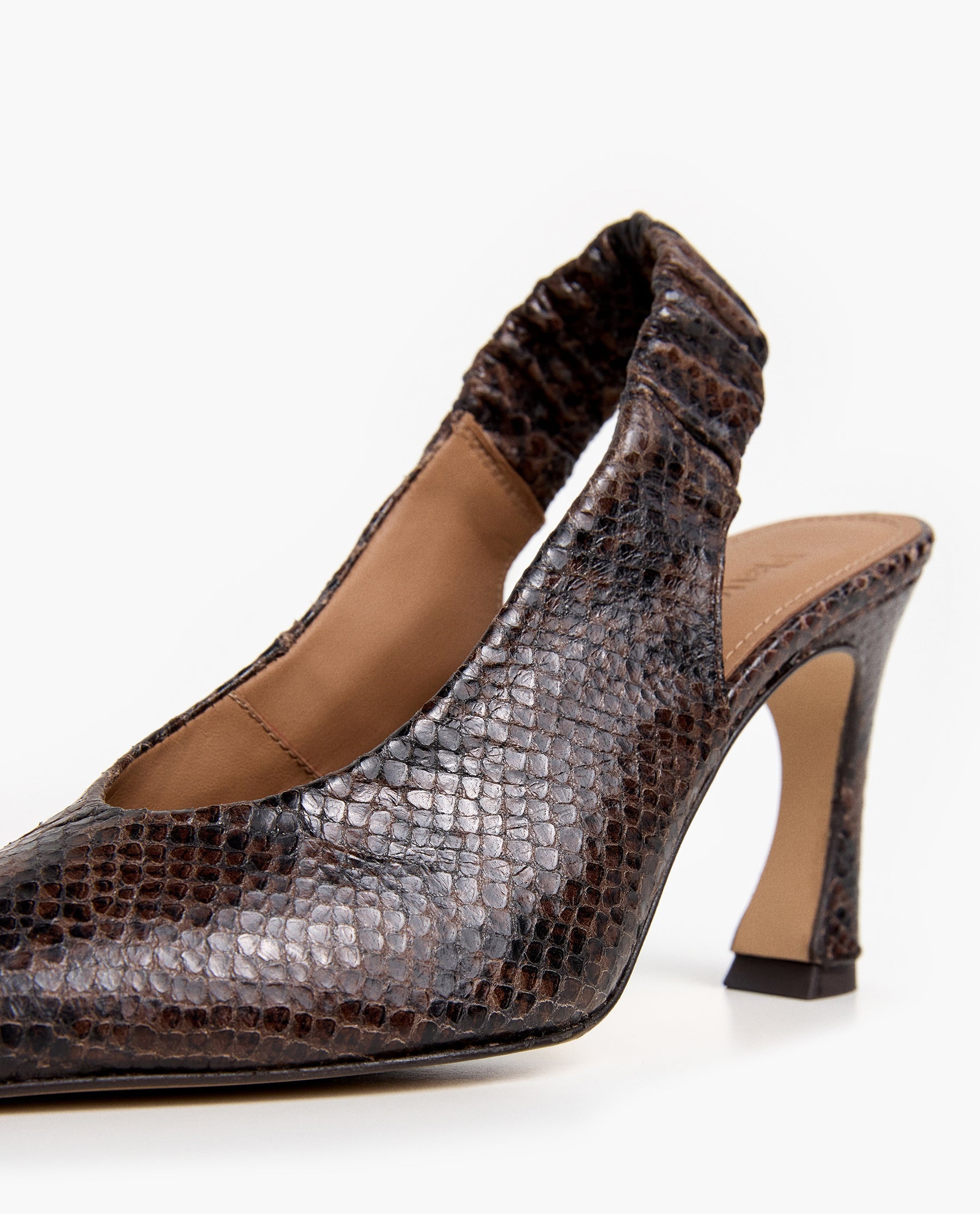 Lilian Leather Chocolate Snake