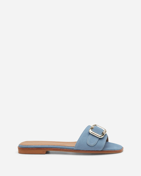 Mimi Suede Blue Sandal – Flattered