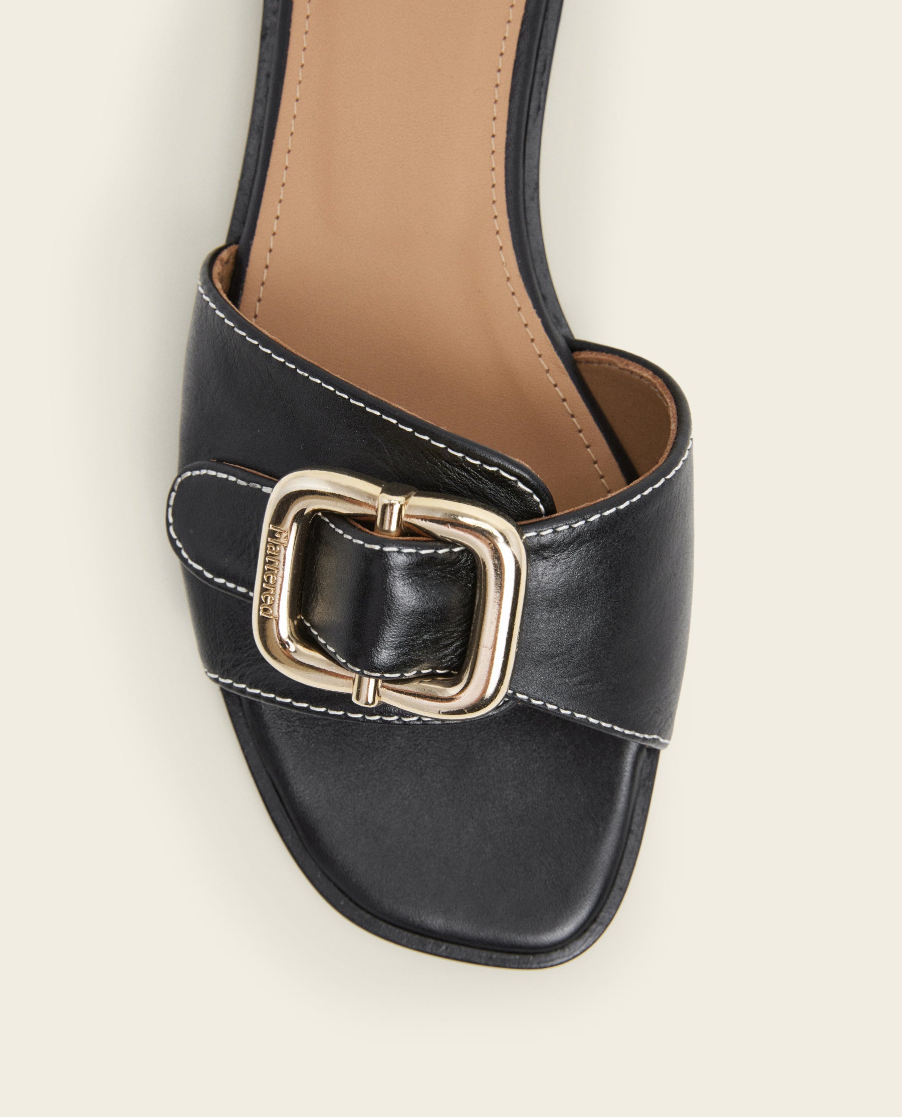 Mimi Leather Black Sandal – Flattered