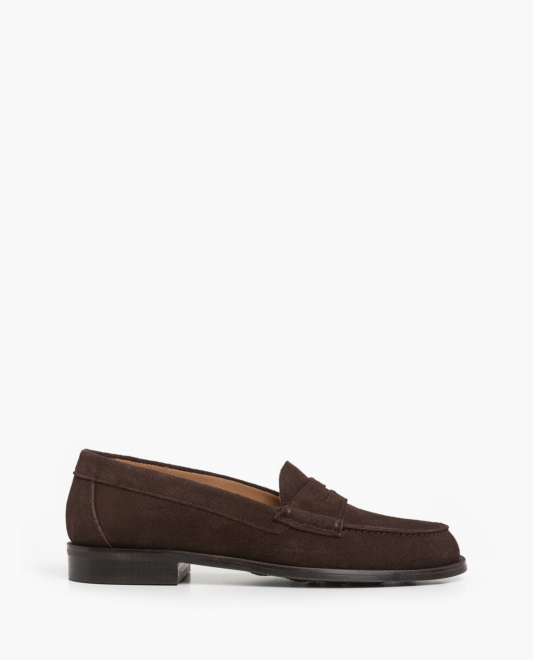 Flattered ダークブラウン ローファー Bon Bon Suede Chocolate Loafer – Flattered