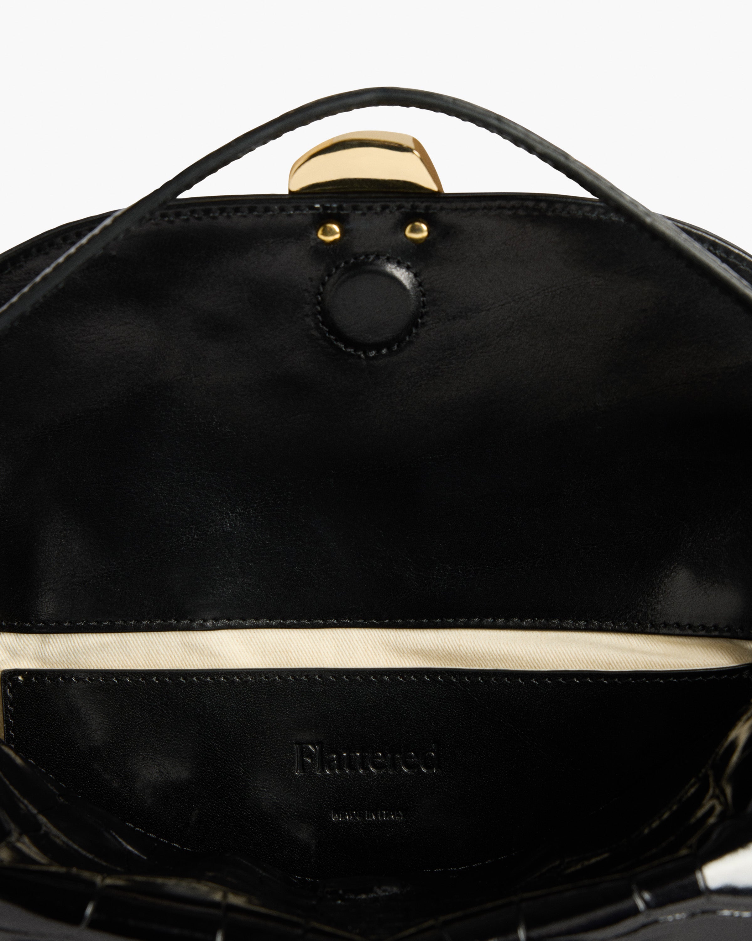 Hanna Grande Bag Leather Croco Black Bag – Flattered