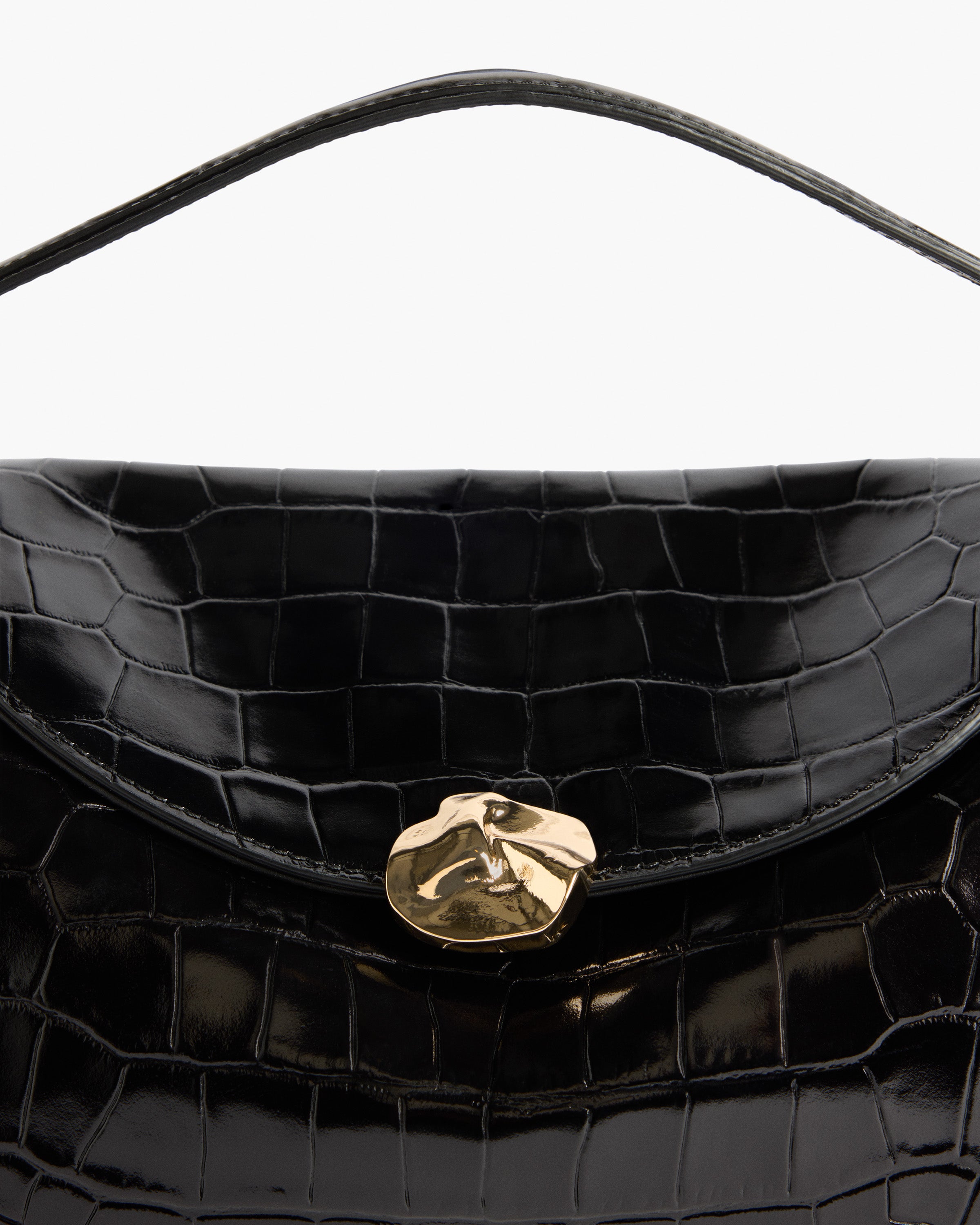 Hanna Grande Bag Leather Croco Black Bag – Flattered