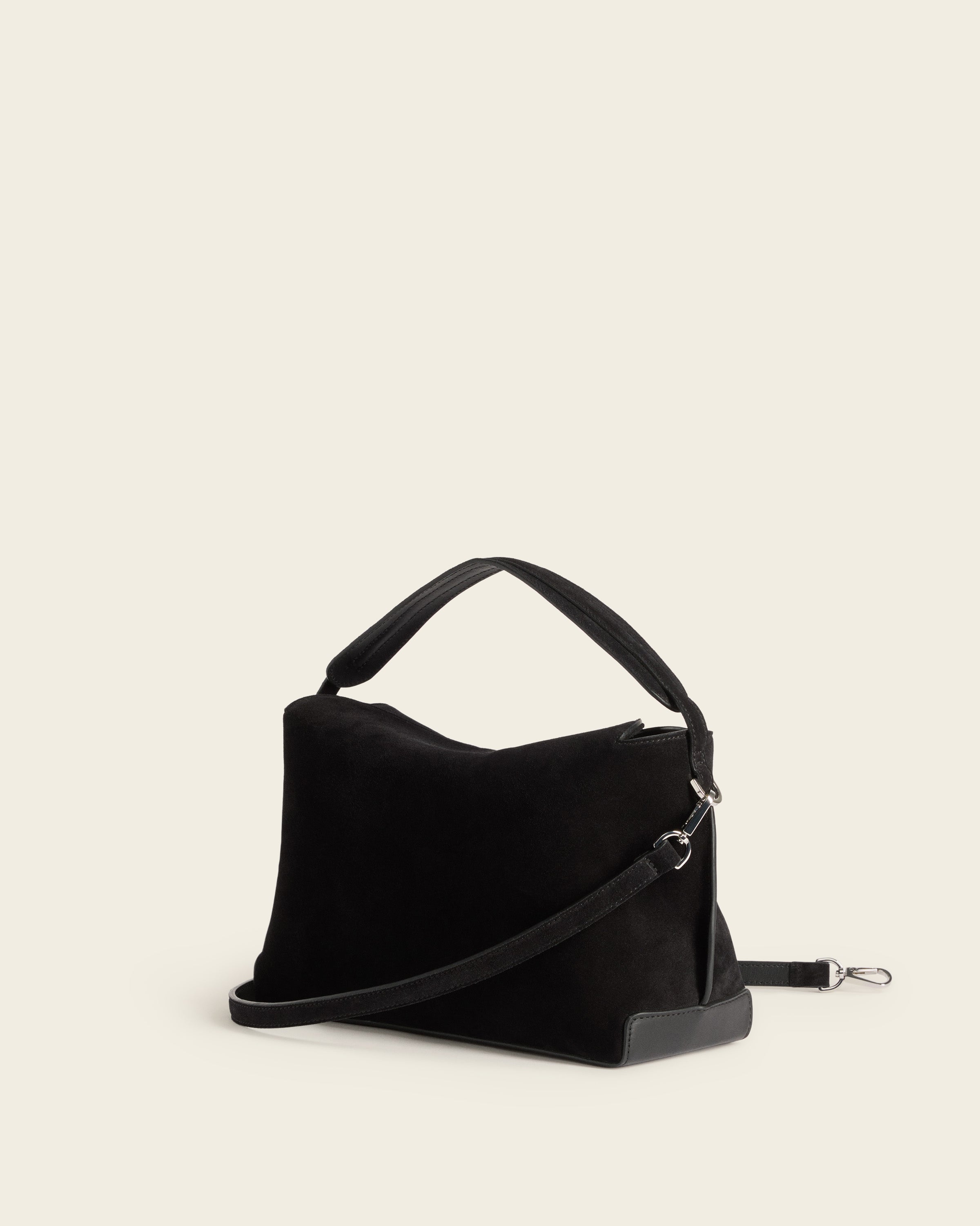 Helia Handbag Suede Black Bag – Flattered