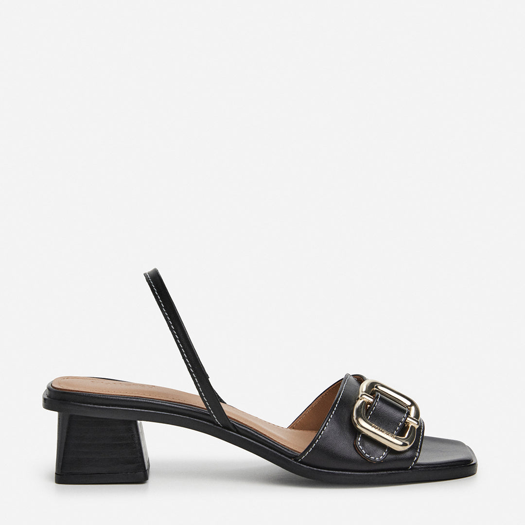 Jojo Leather Black Heel – Flattered