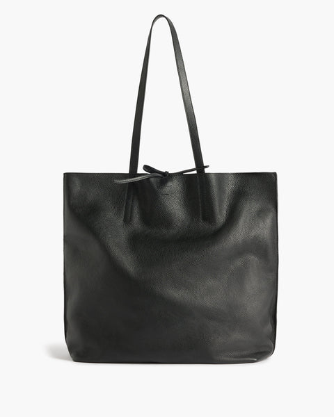 Kayla Tote bag Grained Leather Black Bag – Flattered