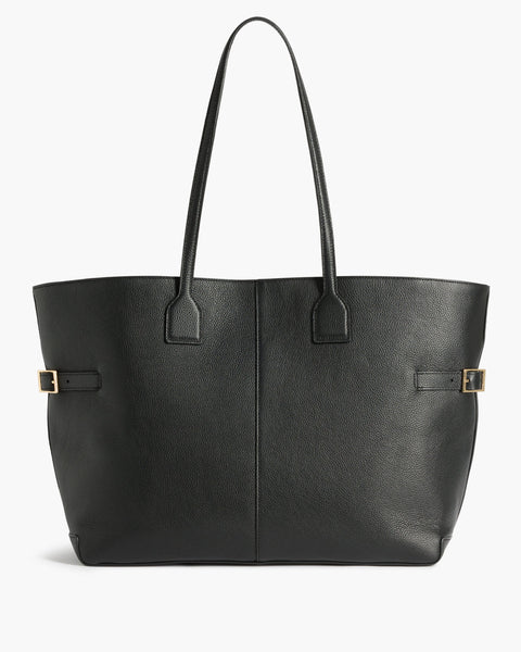 american eagle black leather backpack Lesley Tote Bag Grained Leather Black