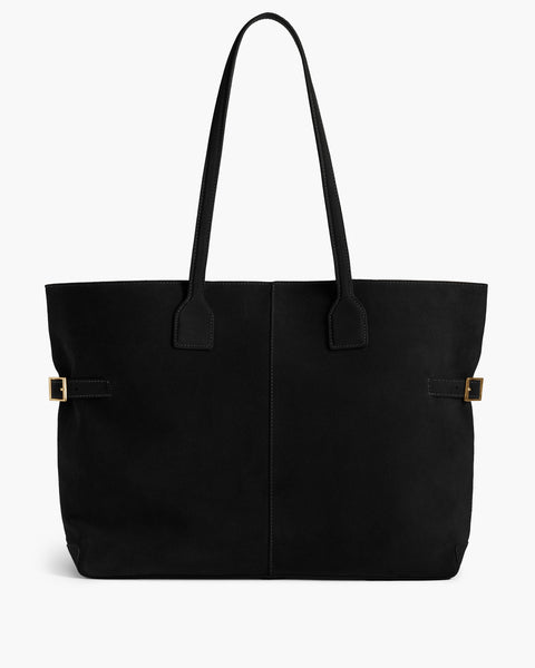 Lesley Tote Bag Suede Black Bag – Flattered