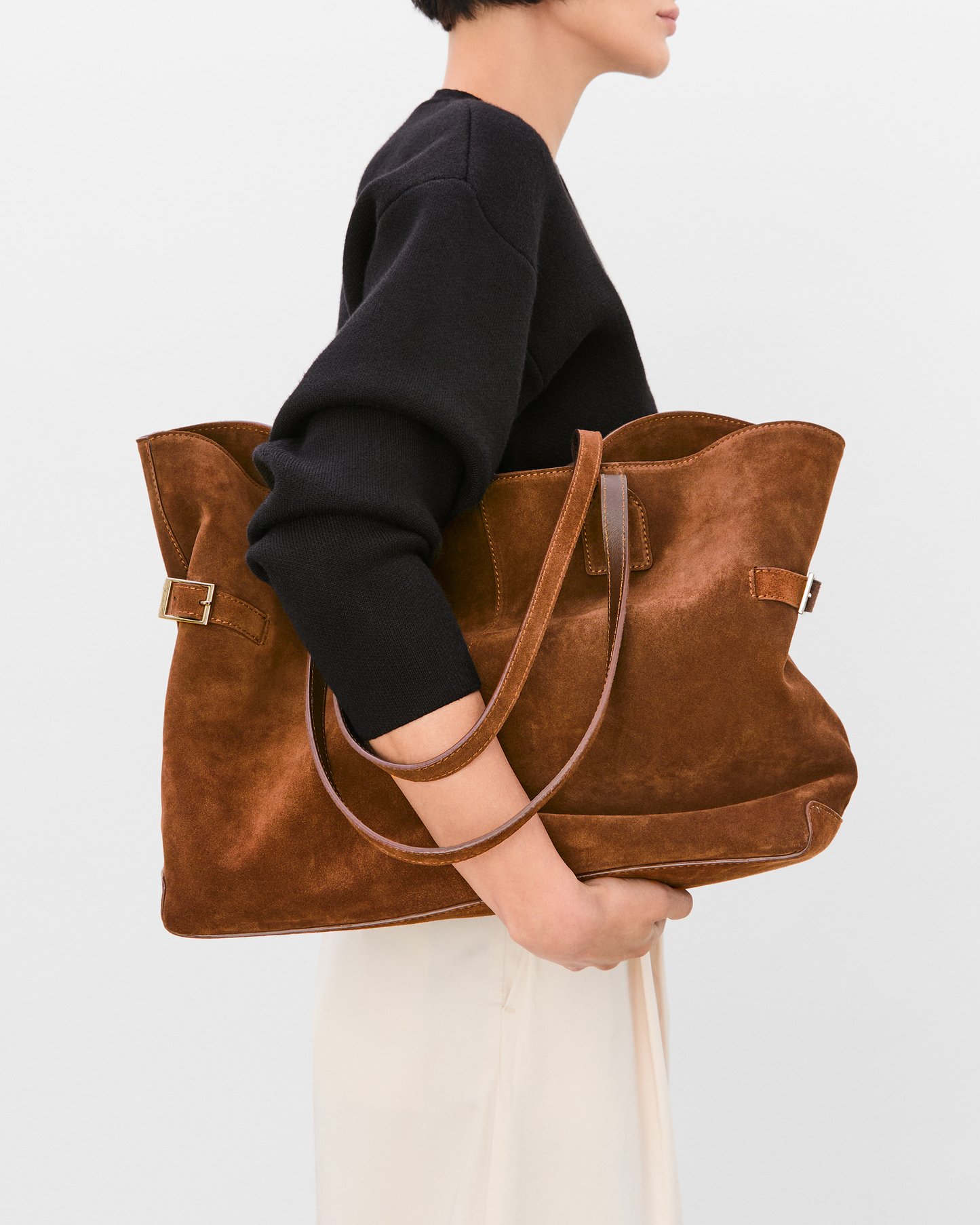 Lesley Tote Bag Suede Bourbon