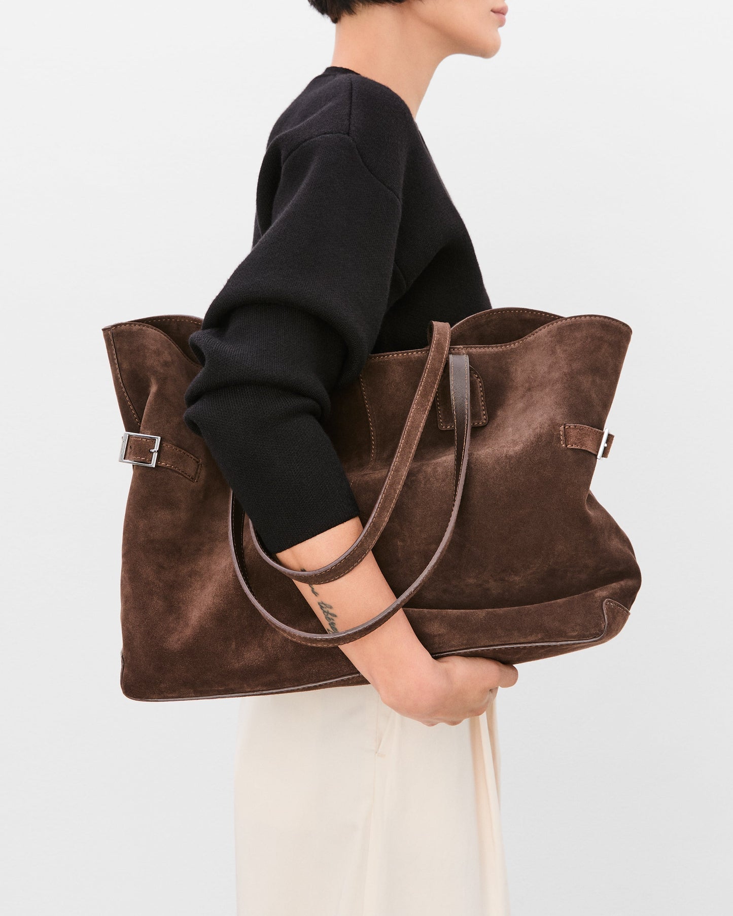 Lesley Tote Bag Suede Chocolate