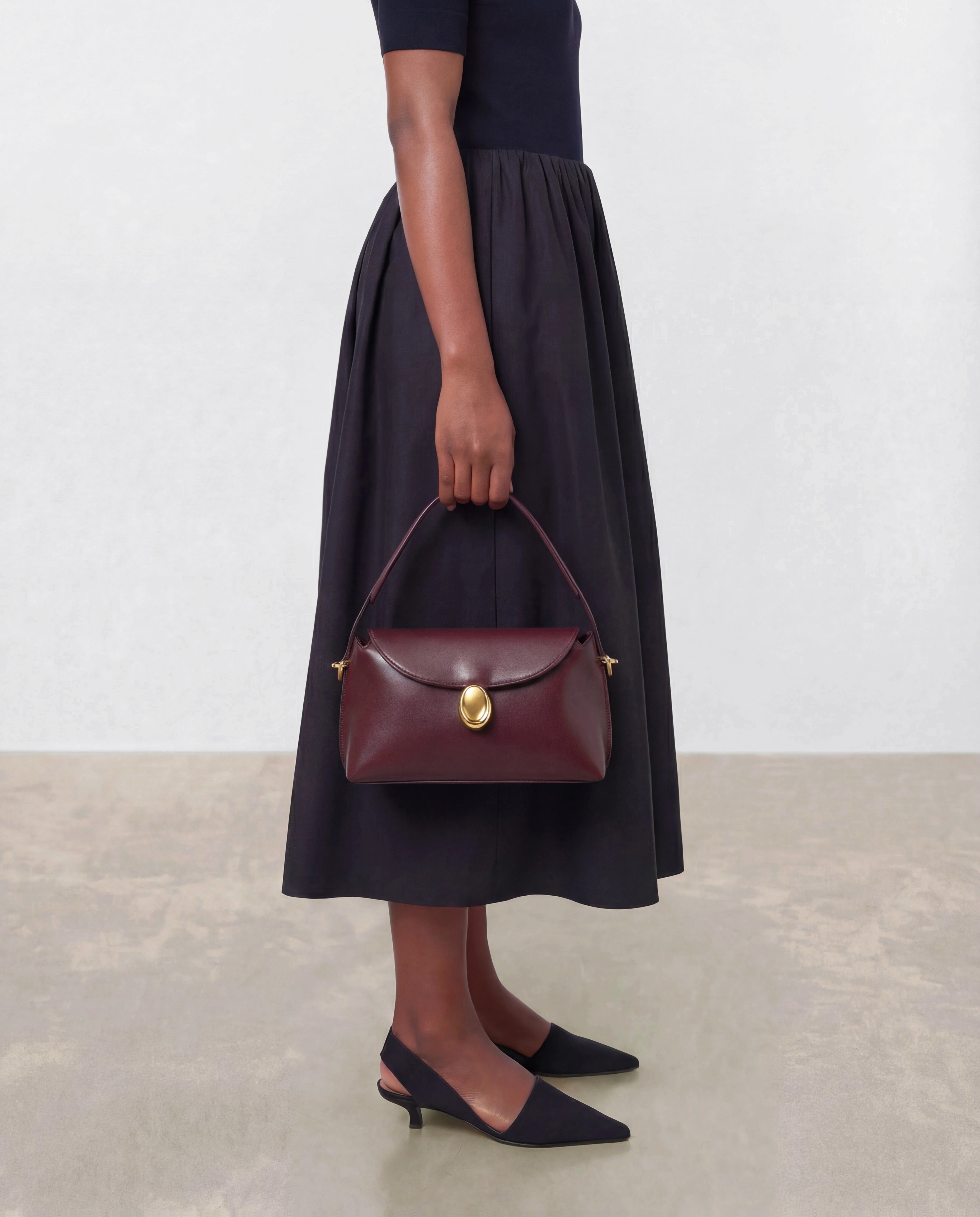 Gaia Mini Bag Leather Burgundy