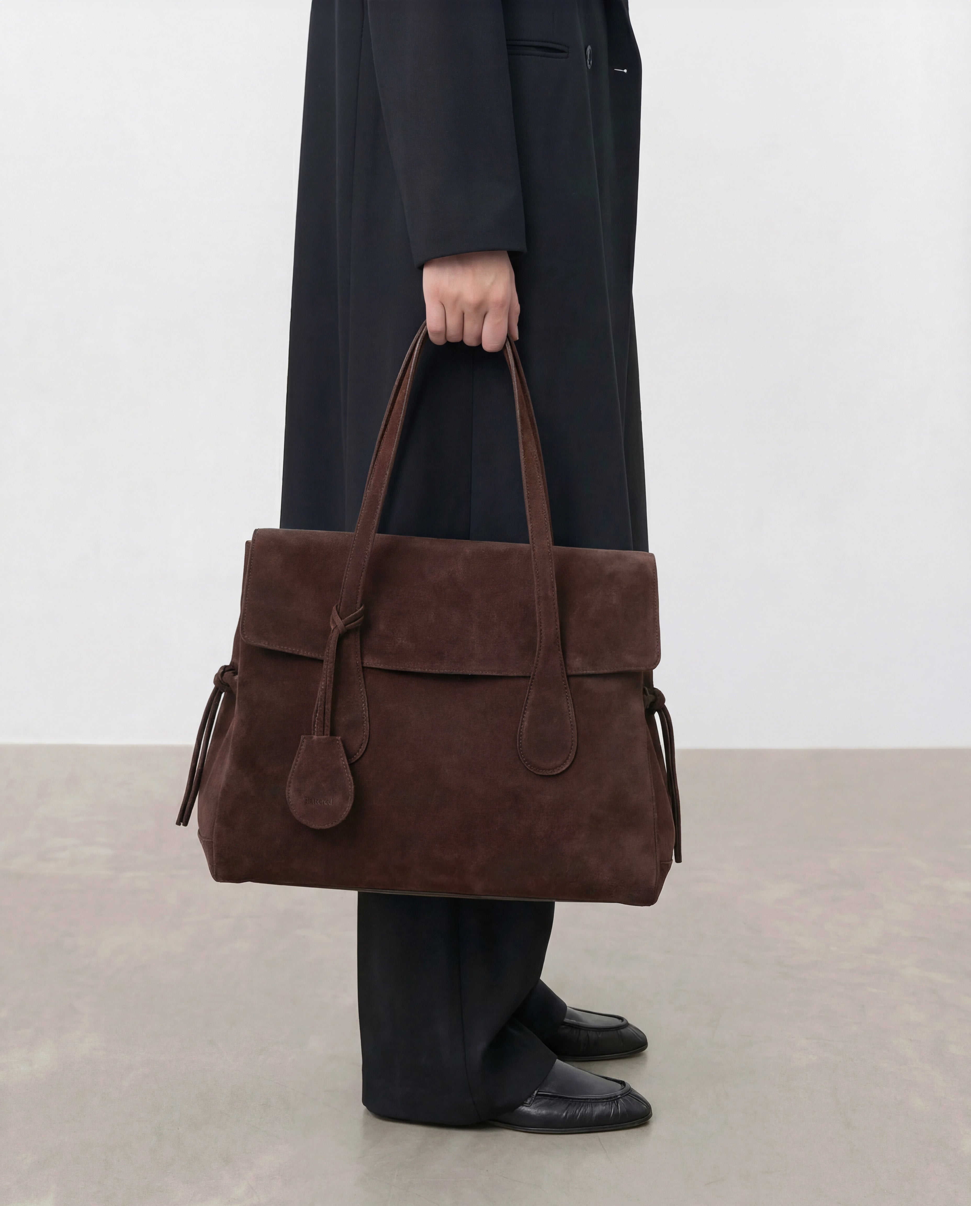Lydia Tote Bag Suede Chocolate – Flattered