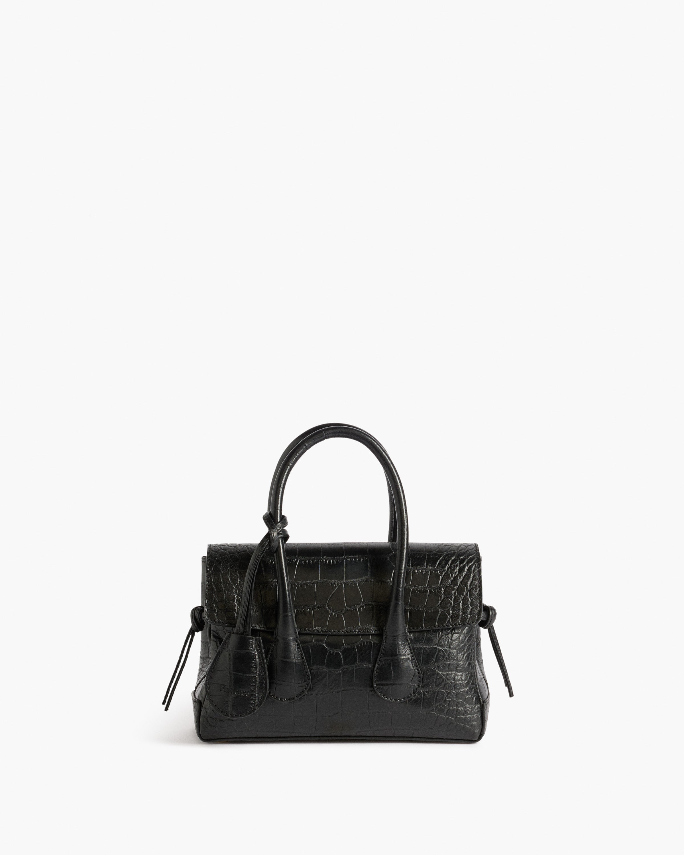 Hanna Grande Bag Leather Croco Black Bag – Flattered