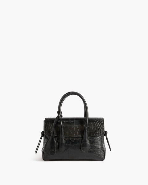 Lydia Mini Bag Leather Black Croco – Flattered