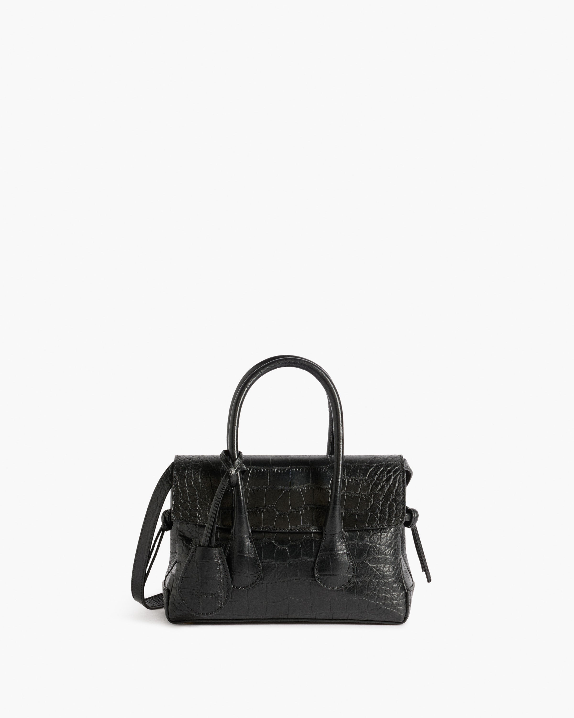 Lydia Mini Bag Leather Black Croco – Flattered