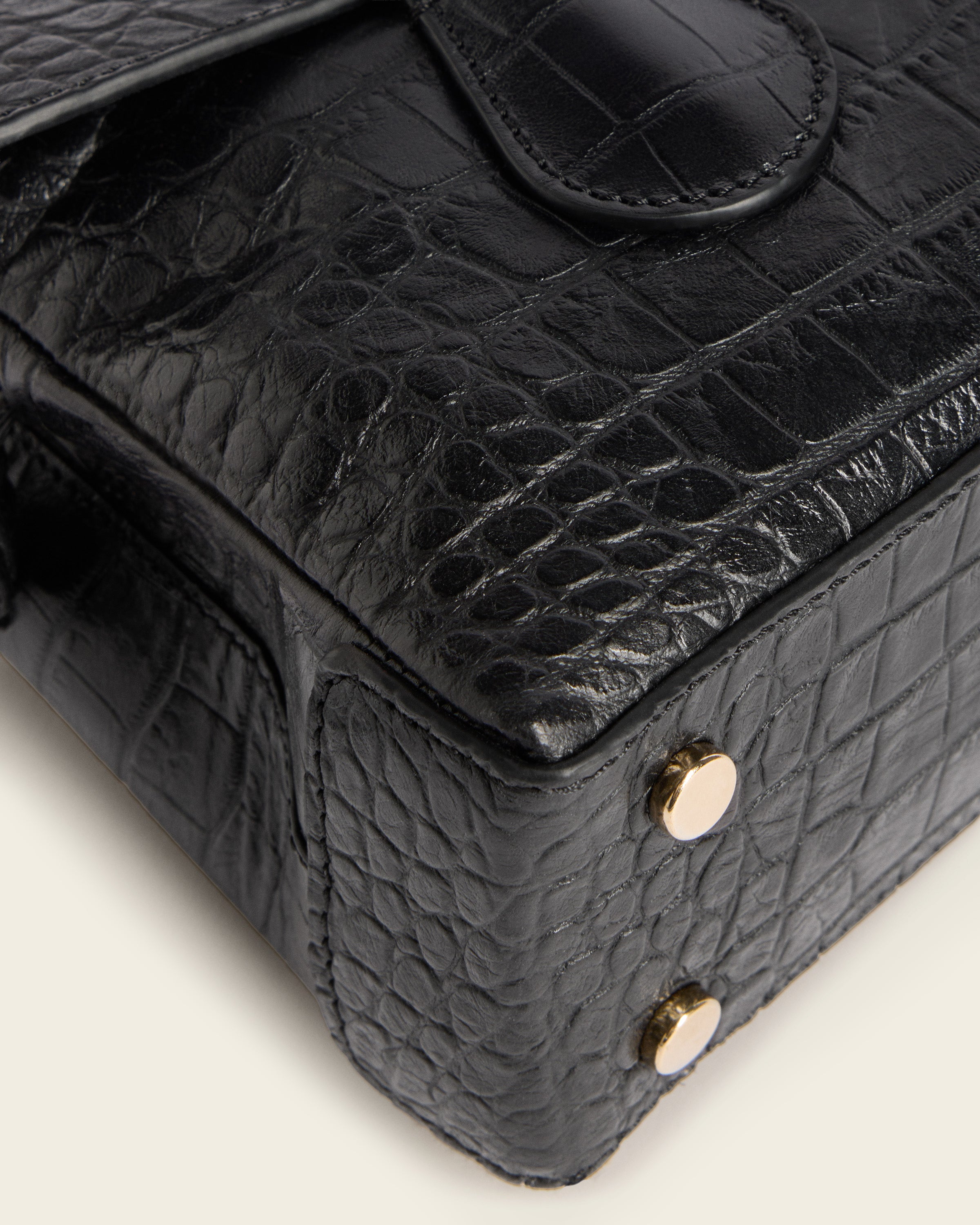 Lydia Mini Bag Leather Black Croco – Flattered