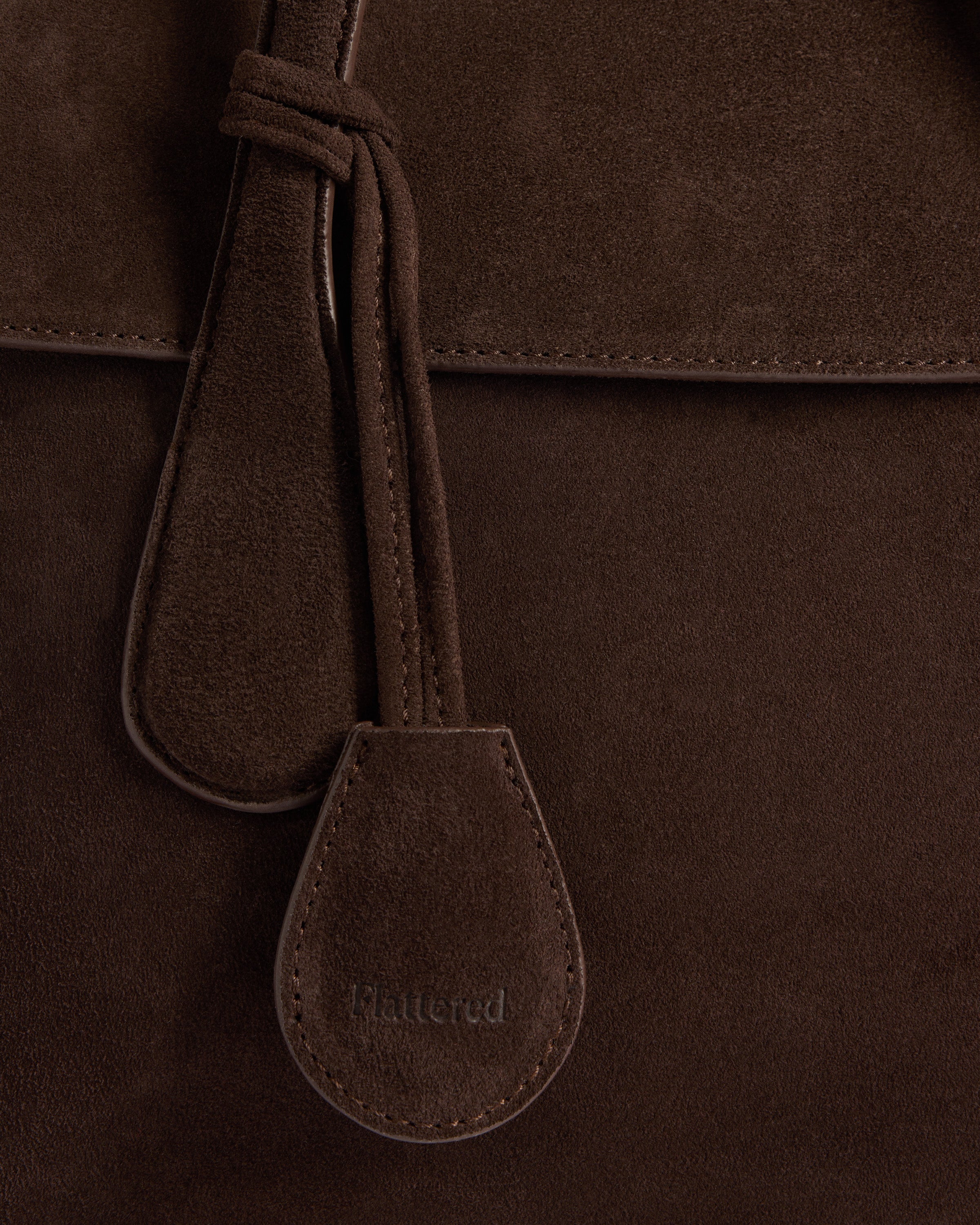 Lydia Tote Bag Suede Chocolate – Flattered
