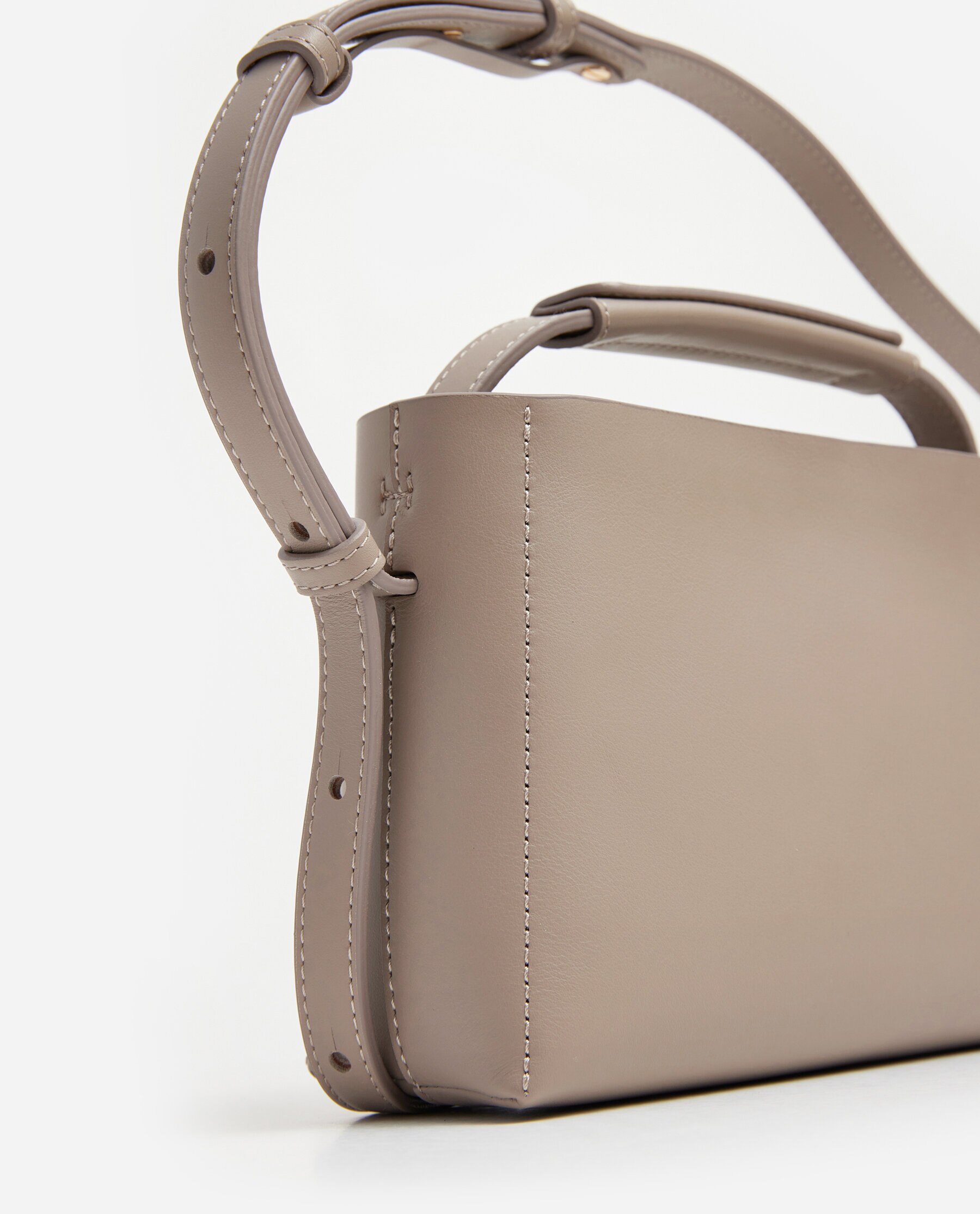 Hedda Mini Handbag Leather Taupe | Flattered.com