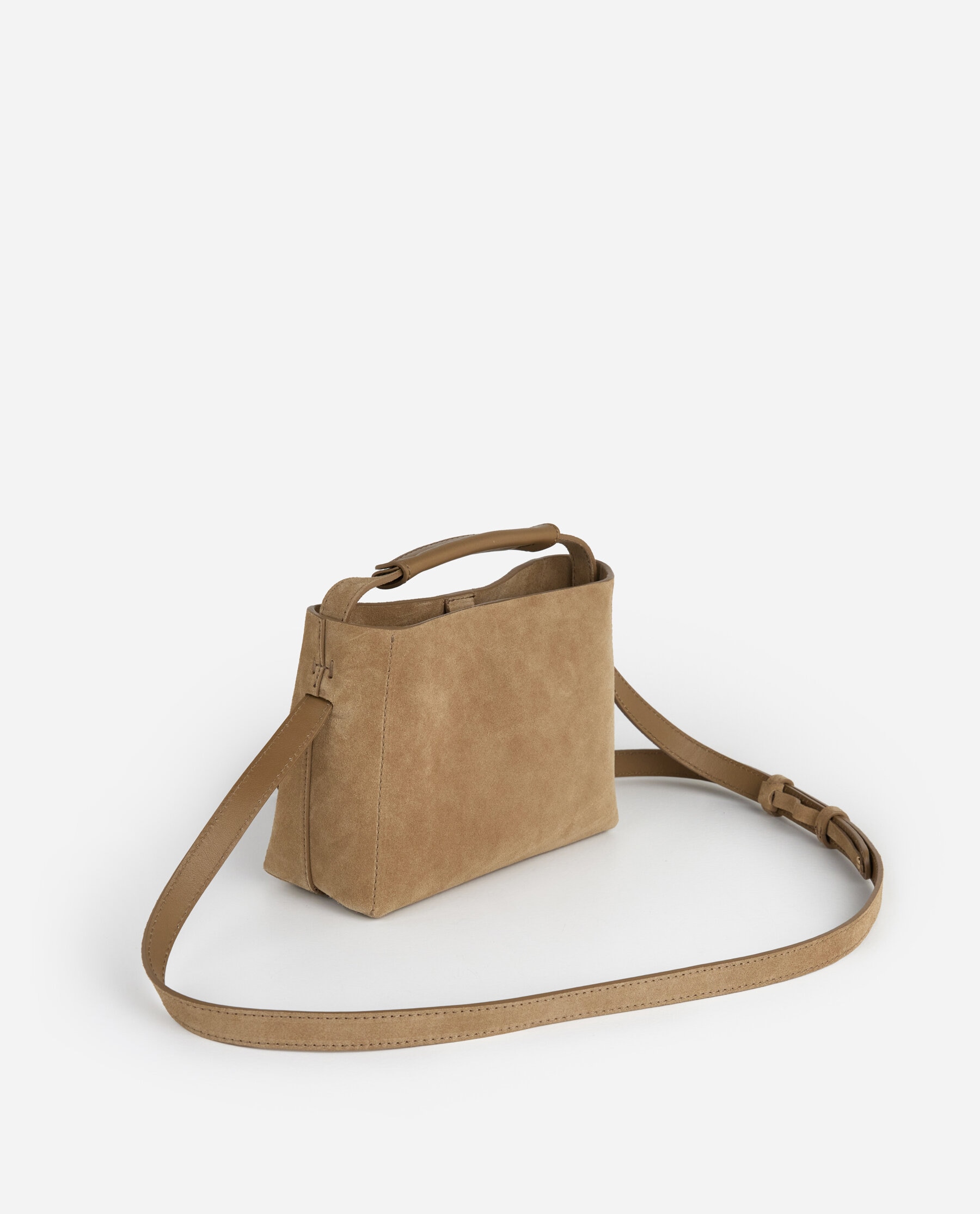 販売特注suede real leather hand bag ハンドバッグ