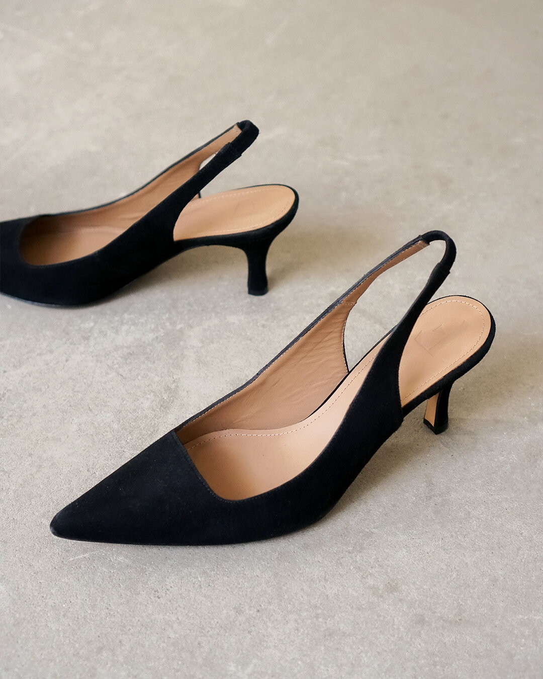 The Gemma - Suede - Black | Women's Heels – Soludos