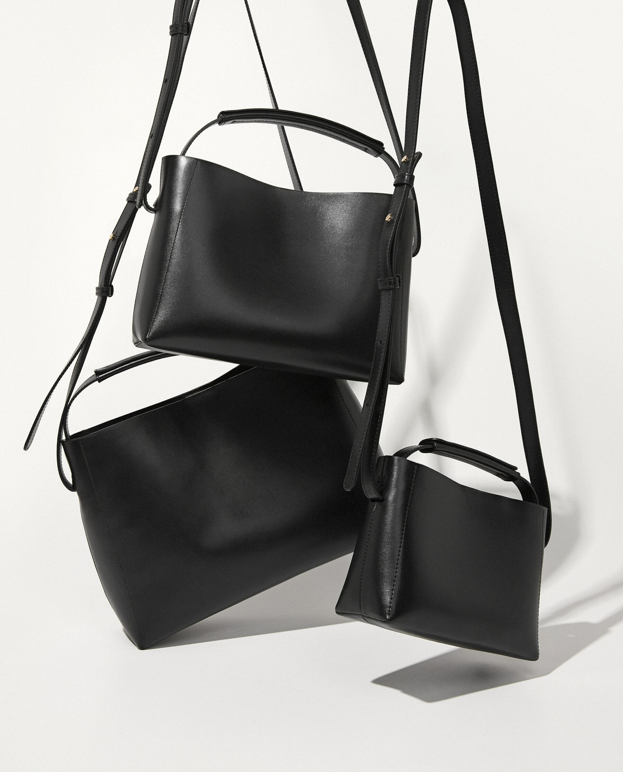 Flattered Hedda Mini Black Leather Hand Bag