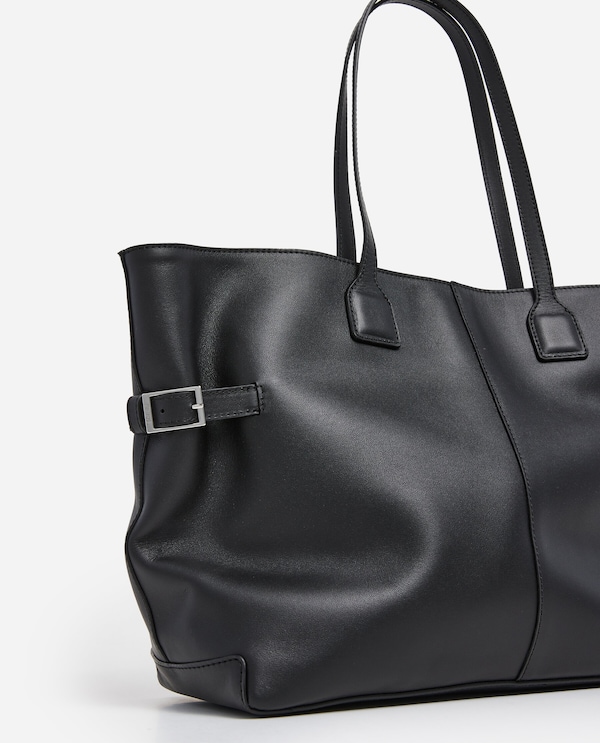 Lesley Tote Bag Leather Black | Flattered.com